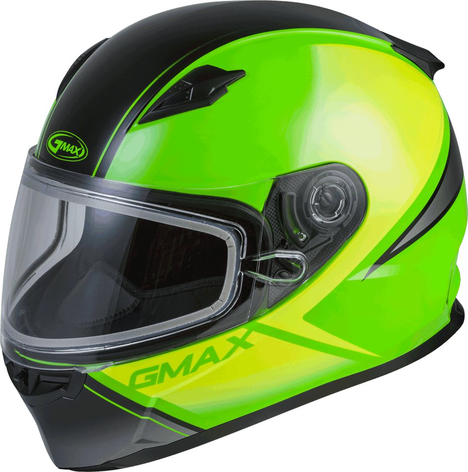 GMAX Ff-49s Full-Face Hail Snow Helmet Neon Grn/Hi-Vis/Blk Lg G2495676