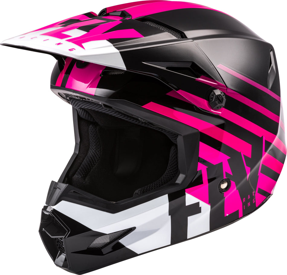 FLY RACING Youth Kinetic Thrive Helmet Pink/Black/White Yl 73-3504YL