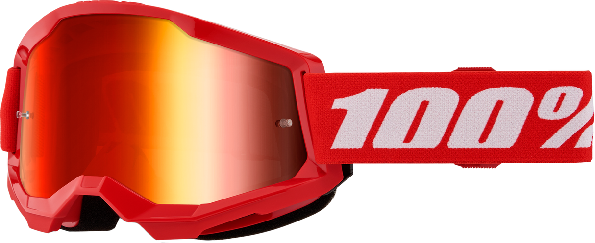 100% Strata 2 Junior Goggle Red Mirror Red Lens 50032-00012