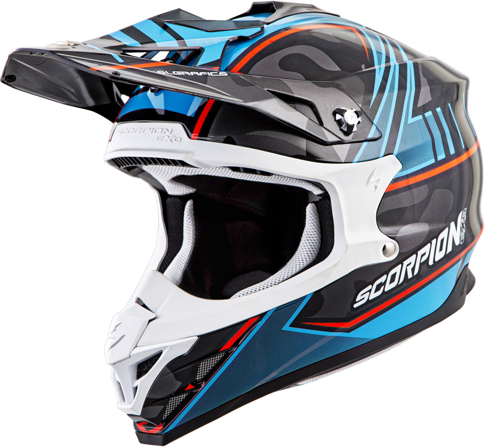 SCORPION EXO Vx-35 Off-Road Helmet Miramar Blue 2x 35-2037
