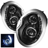 Spyder Mini Cooper 02-06 Projector Headlights DRL Black High H1 Low H1 PRO-YD-MC02-DRL-BK 5011336