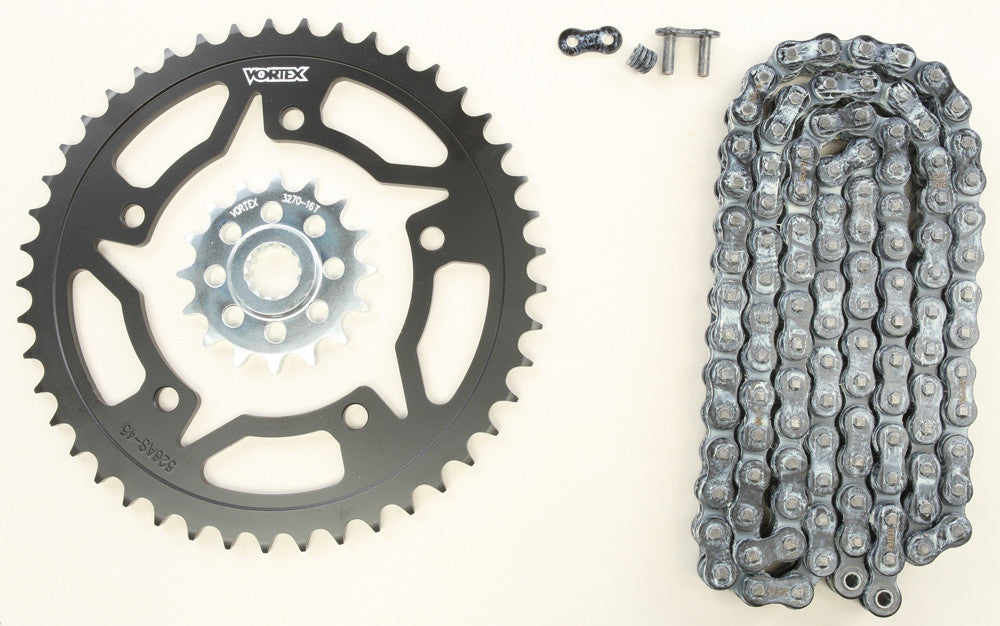 VORTEX Sprocket/Chain Kit Stl/Stl 16/45t Sil Rx3 520-110l Blk CK6308