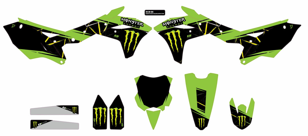 D-COR Cmplt Kit Monster Energy Slash Black Bg 20-20-134