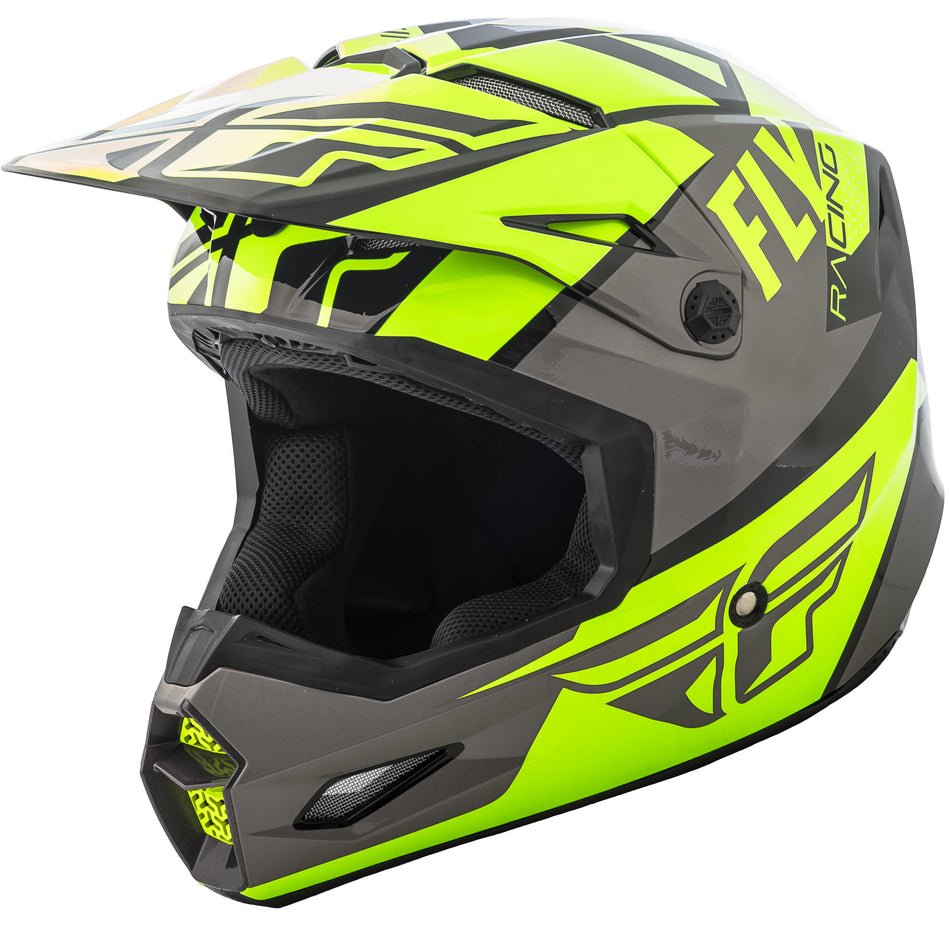 FLY RACING Elite Guild Helmet Hi-Vis/Grey/Black 2x 73-8605-9-2X