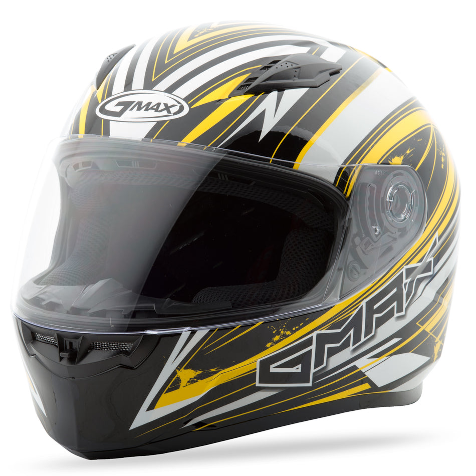 GMAX Ff-49 Full-Face Warp Helmet White/Yellow 3x G7491239 TC-4