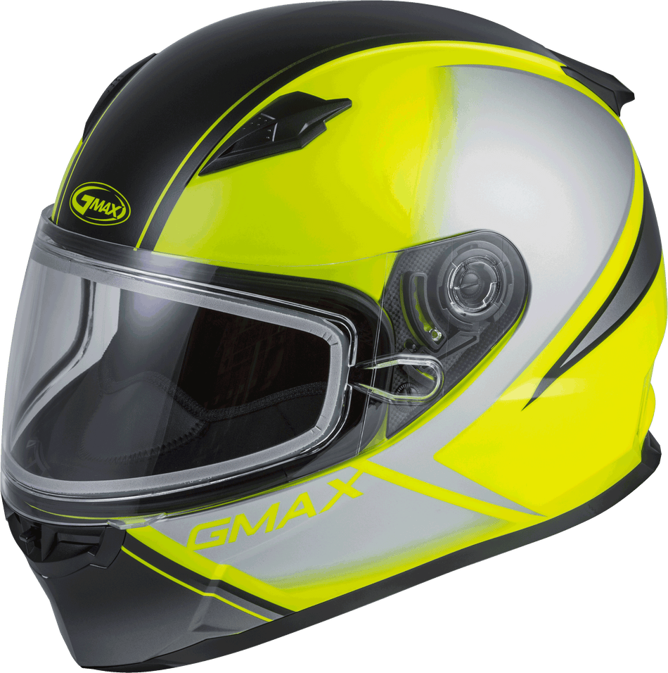 GMAX Ff-49s Full-Face Hail Snow Helmet Matte Hi-Vis/Blk/Gry Md G2495745