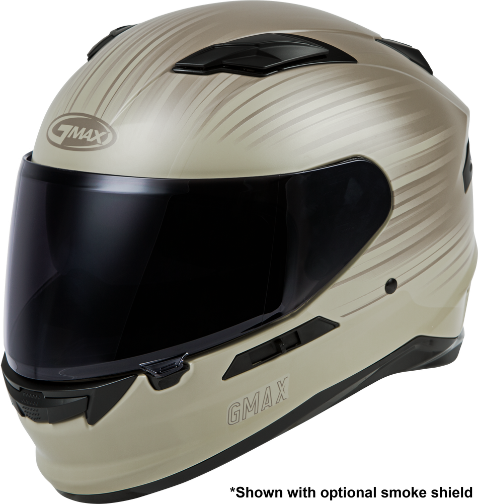 GMAX Ff-98 Full-Face Derk Helmet Smk Shield Matte Khaki/Sand Md F1984825-ECE