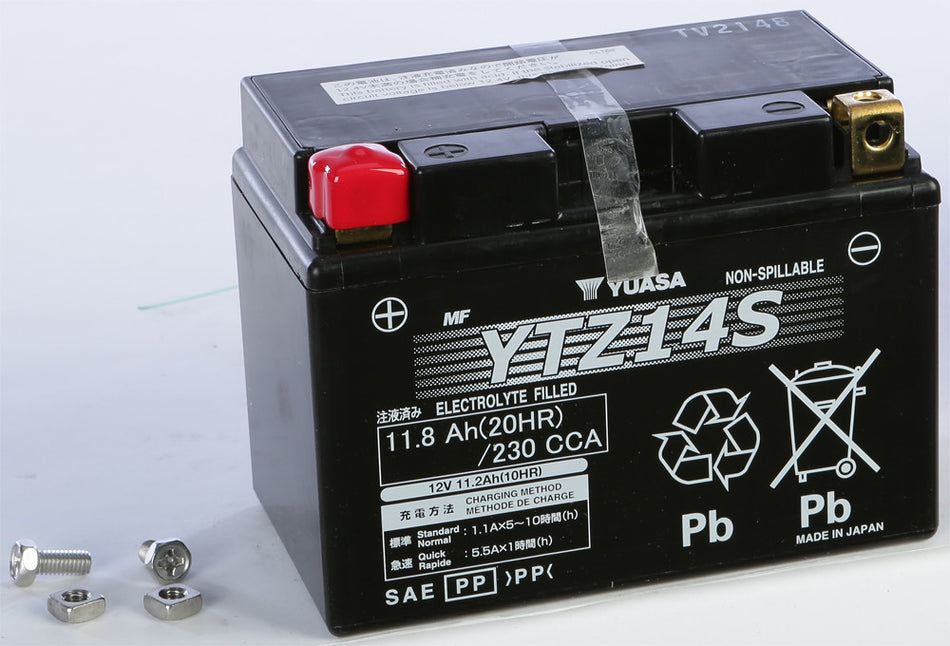 YUASA Battery Ytz14s Sealed Factory Activated YUAM72Z14