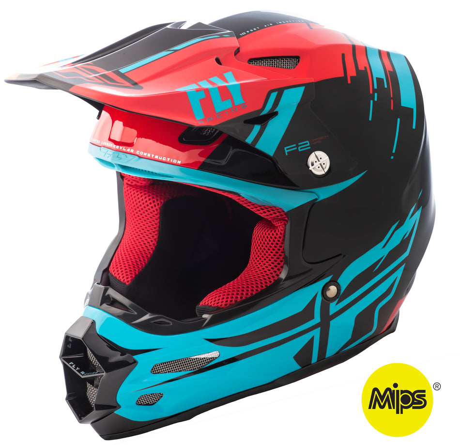 FLY RACING F2 Carbon Forge Helmet Red/Blue/Black 2x 73-4232-9-2X