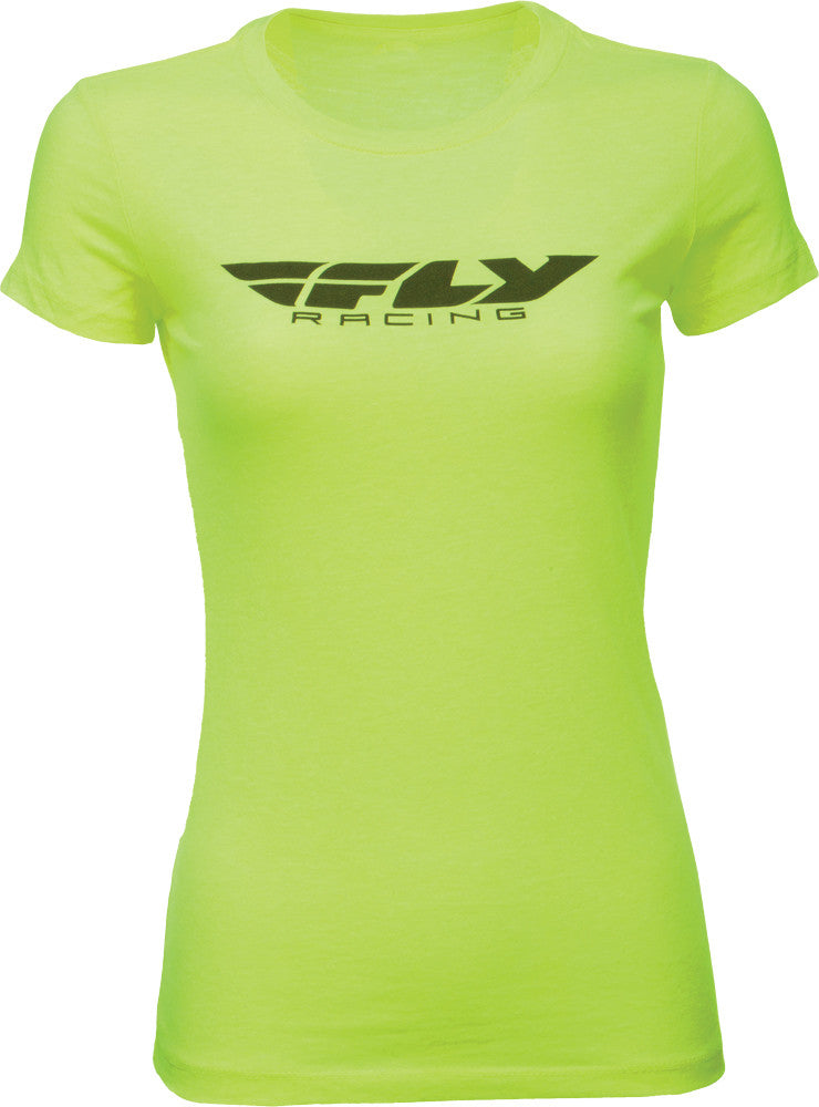 FLY RACING Fly Women's Corporate Tee Neon Yellow Lg 356-0373L