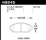 Hawk 94-01 Acura Integra (excl Type R)  Blue 9012 Race Front Brake Pads KHB245E.631