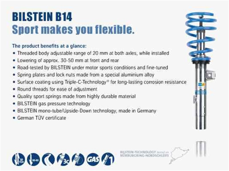 Bilstein B14 (PSS) 12-17 Fiat 500 Suspension Kit