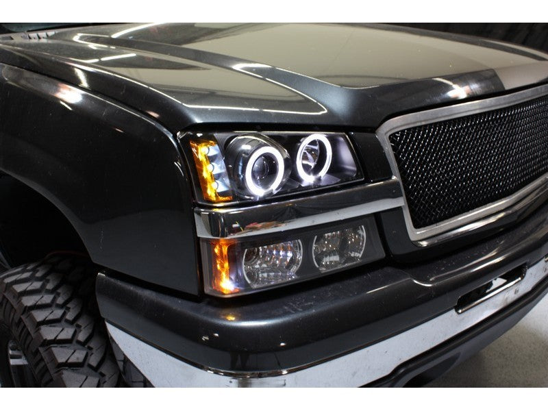 Spyder Chevy Silverado 1500 03-06 Projector LED Halo LED Amber Reflctr Blk PRO-YD-CS03-AM-BK 5009456