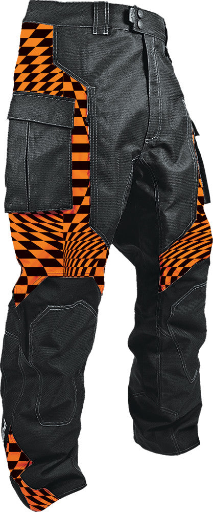 HMK Throttle Pants Orange/Checker Lg HM7PTHROCL