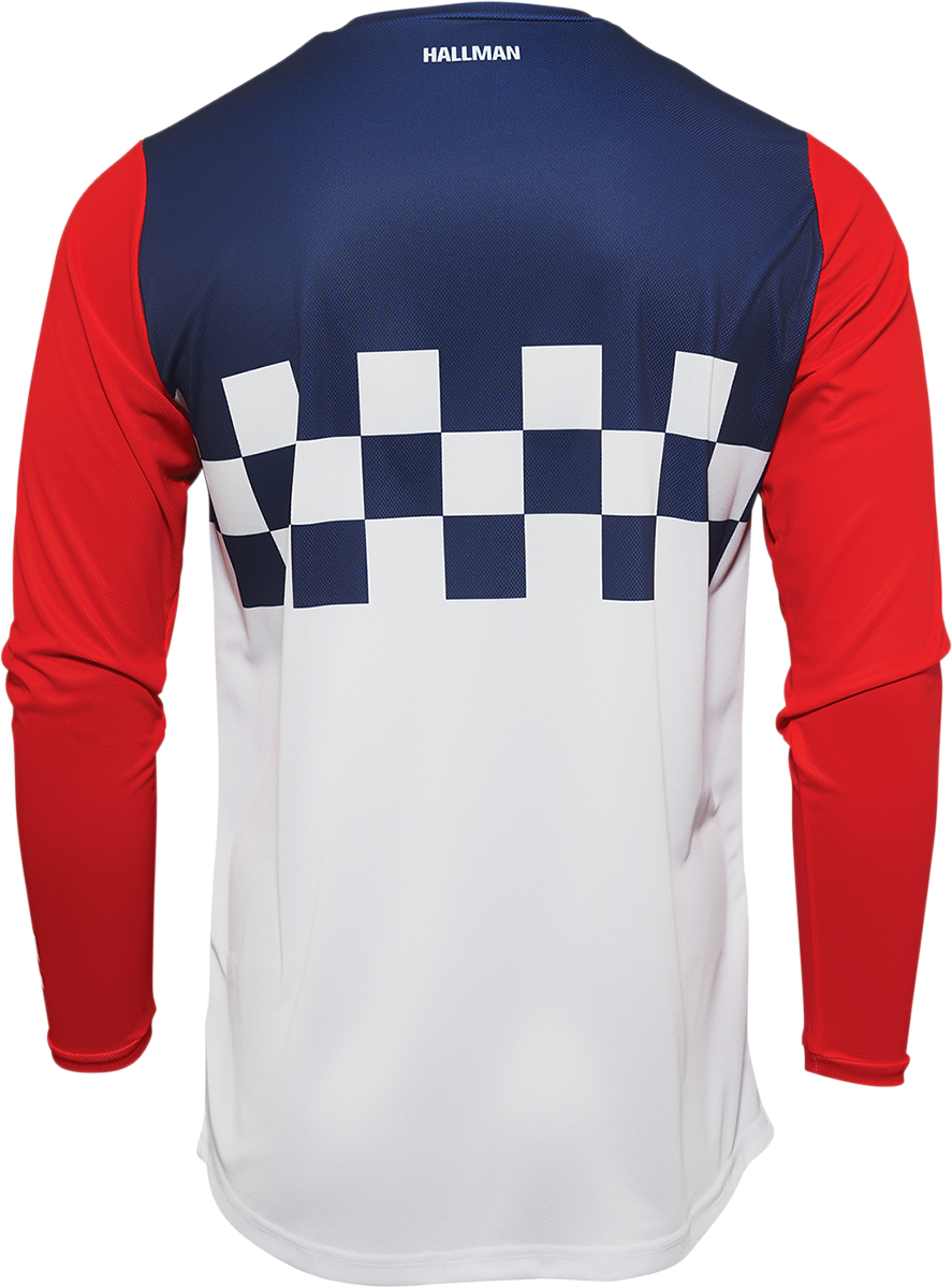 THOR Hallman Differ Cheq Jersey - White/Red/Blue - Medium 2910-6578