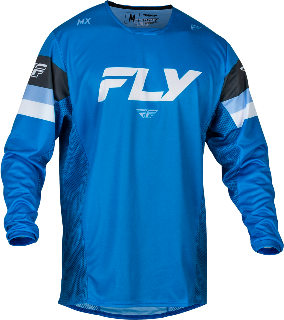FLY RACING Kinetic Prix Jersey Bright Blue/Charcoal/White Lg 377-420L