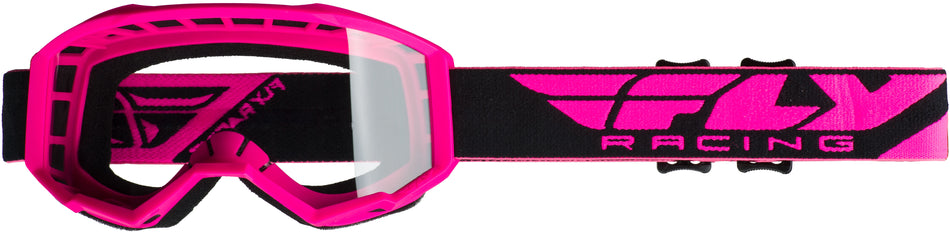 FLY RACING Youth Focus Goggle Pink W/Clear Lens FLC-006