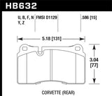 Hawk 06-10 VW Touareg Front / 09-11 Corvette Z06/ZR-1 (w/Carbon Ceramic Brake Package and Iron rotor KHB632N.586