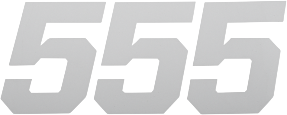 Placa de número de carrera D'COR VISUALS - N.º 5 - Blanco - 4" 45-34-5 