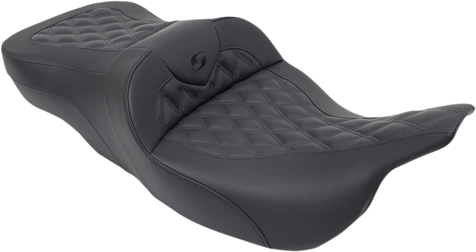 SADDLEMEN Roadsofa Seat - without Backrest - Full Lattice Stitch - Heated - '99-07 FL 897-07-182HCT