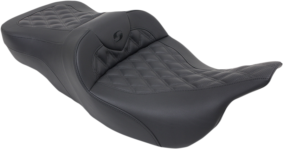 SADDLEMEN Roadsofa Seat - without Backrest - Full Lattice Stitch - Heated - '99-07 FL 897-07-182HCT