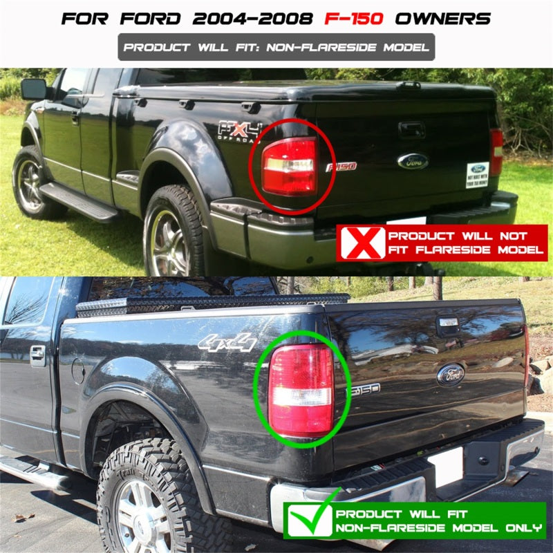 Xtune Ford F150 Styleside 04-08 (Not Fit Heritage & SVT) LED Tail Lights Black ALT-ON-FF15004-LED-BK 5012890