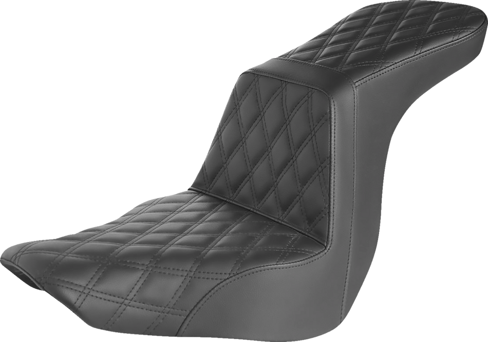 SADDLEMEN Step-Up Seat - Full Lattice Stitch - Black 818-29-195