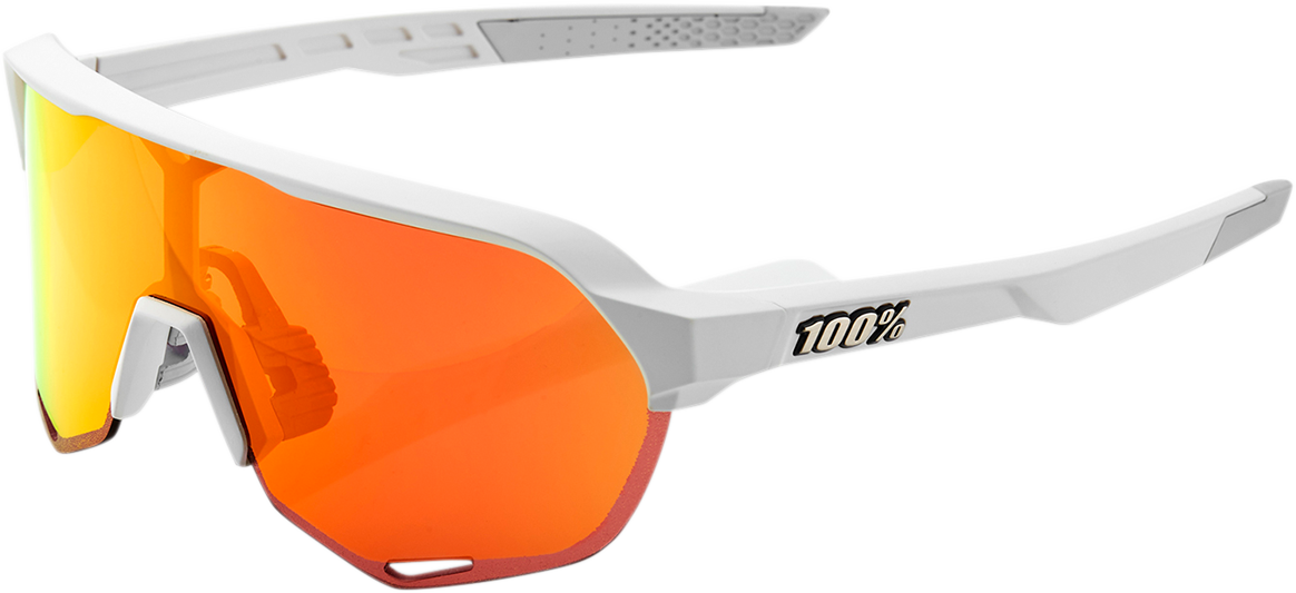 100% S2 Sunglasses - White - Red Mirror 60006-00007