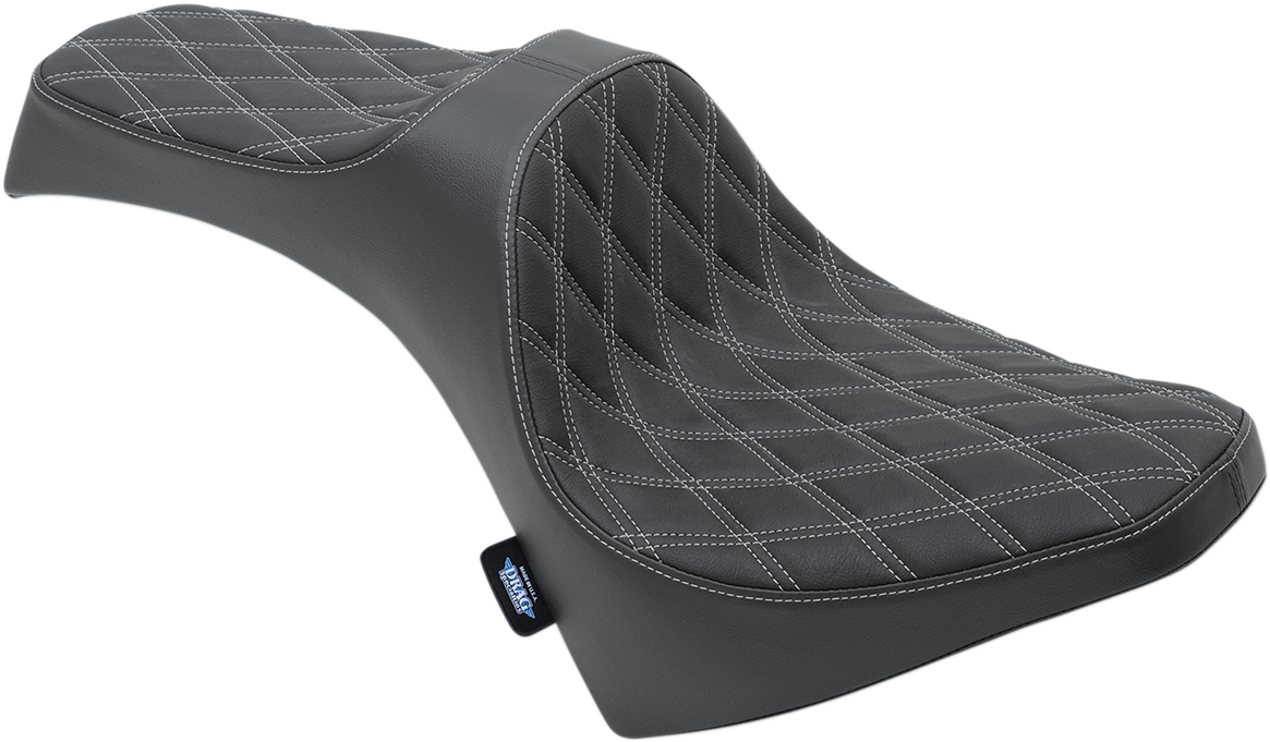 DRAG SPECIALTIES Predator III Seat - Double Diamond - Silver Stitching - '15-'22 Scout 0810-2120