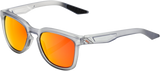 100% Hudson Sunglasses - Crystal Gray - Red Mirror 61028-255-43