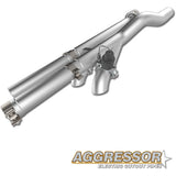 QTP 17-18 Ford Raptor EC/CC 2.5in 304SS Aggressor Cutout Dual Mid Pipes 540117