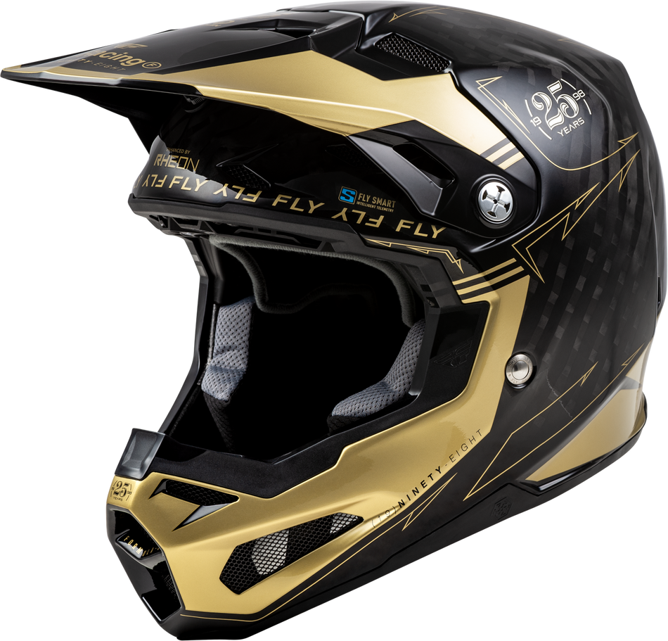 FLY RACING Youth Formula S Carbon Legacy Helmet Black/Gold Yl 73-4446YL