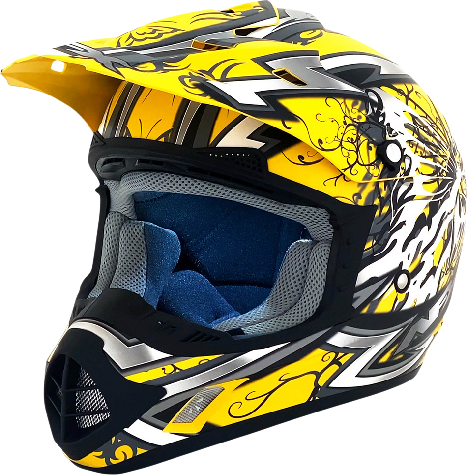 AFX FX-17 Helmet - Butterfly - Matte Yellow - XS 0110-7131
