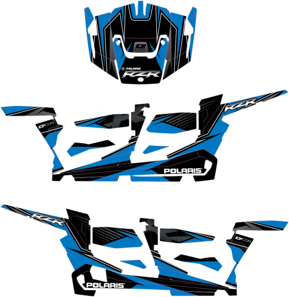 D'COR VISUALS Kit de gráficos completo - Azul/Negro - 4 puertas - RZR 20-60-109 