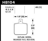 Hawk Sierra/Outlaw/Wilwood HP+ Street Brake Pads KHB104N.485