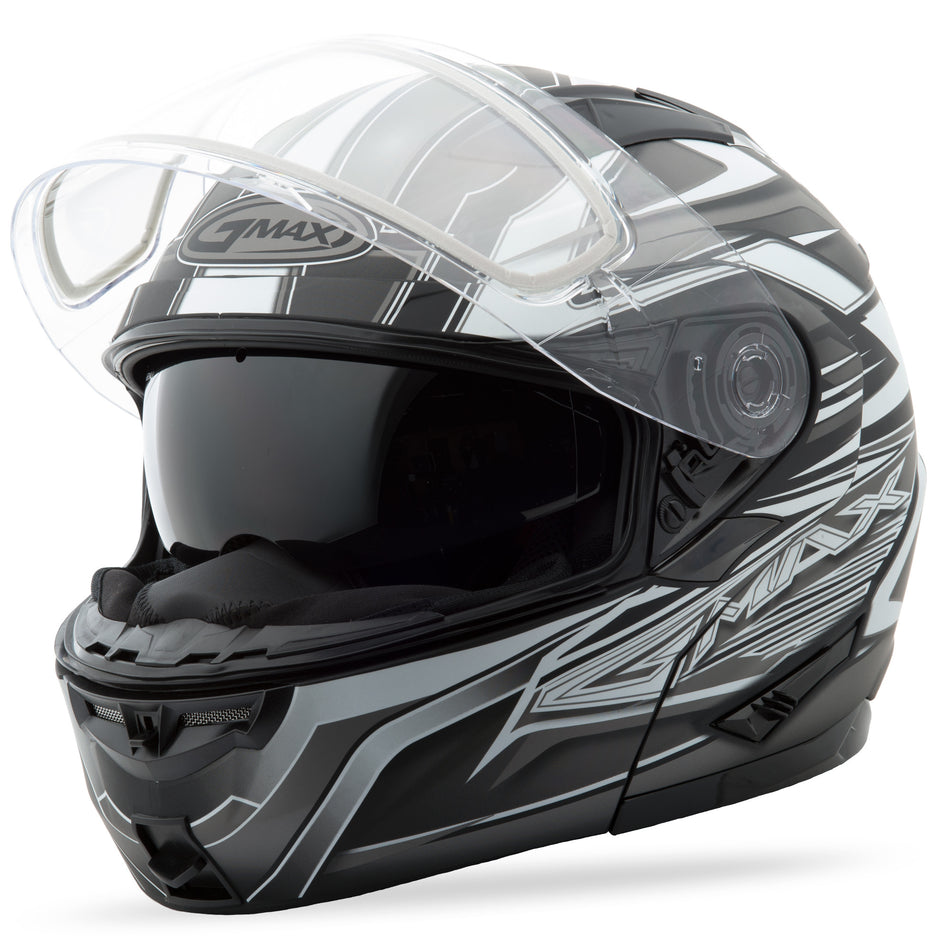 GMAX Gm-64s Modular Helmet Carbide Gloss Black/Dark Silver 2x G2641548 TC-5