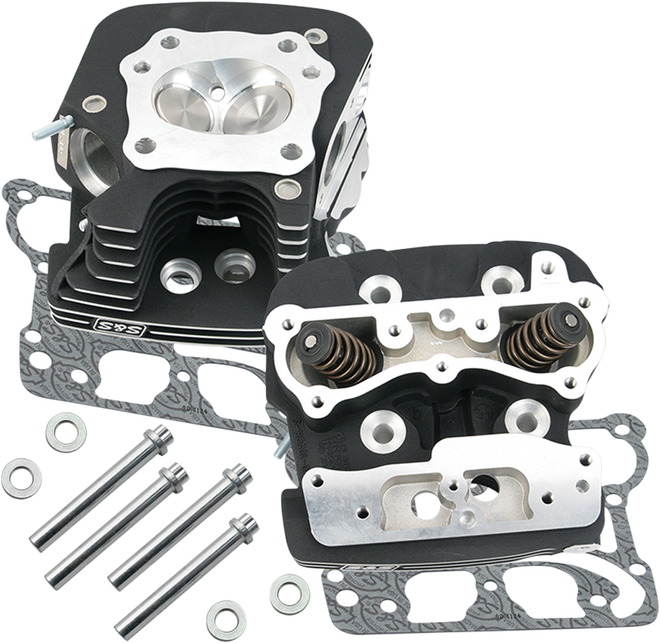 S&S CYCLE Cylinder Heads - Black NO MACHINED COMP RELEASE 900-0251
