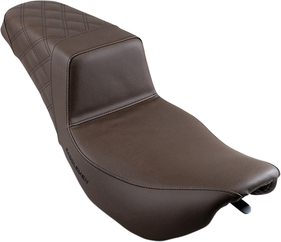 SADDLEMEN Step-Up Seat - Rear Lattice Stitch - Brown 897-06-173BR