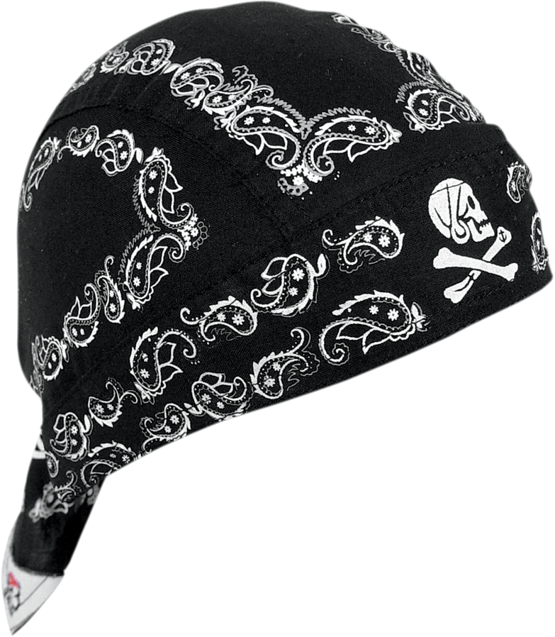 ZAN HEADGEAR Flydanna Head Wrap - Black Skull Paisley Z500