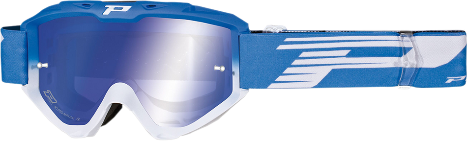 PRO GRIP 3450 Riot Goggles - Light Blue/White - Mirror PZ3450AZBIFL