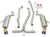 aFe POWER Takeda 16-17 Honda Civic I4-1.5L (t) 2.5-2.25in 304 SS CB Dual-Exit Exhaust Blue Tips 49-36615-L