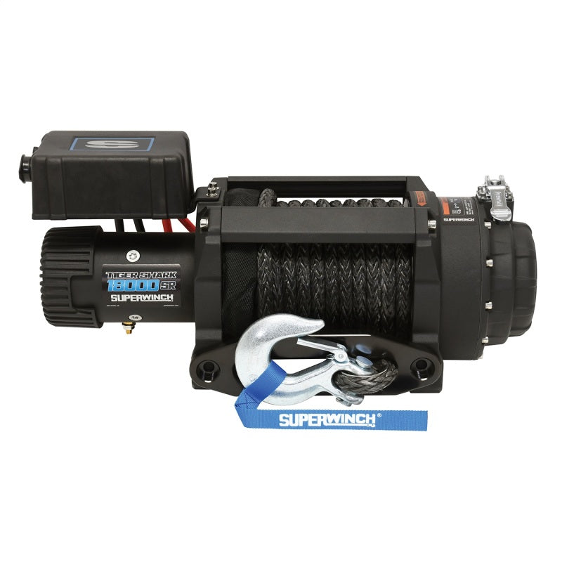 Superwinch 18000 LBS 12V DC 33/64in x 79 ft Synthetic Rope Tiger Shark 18000SR Winch 1518001