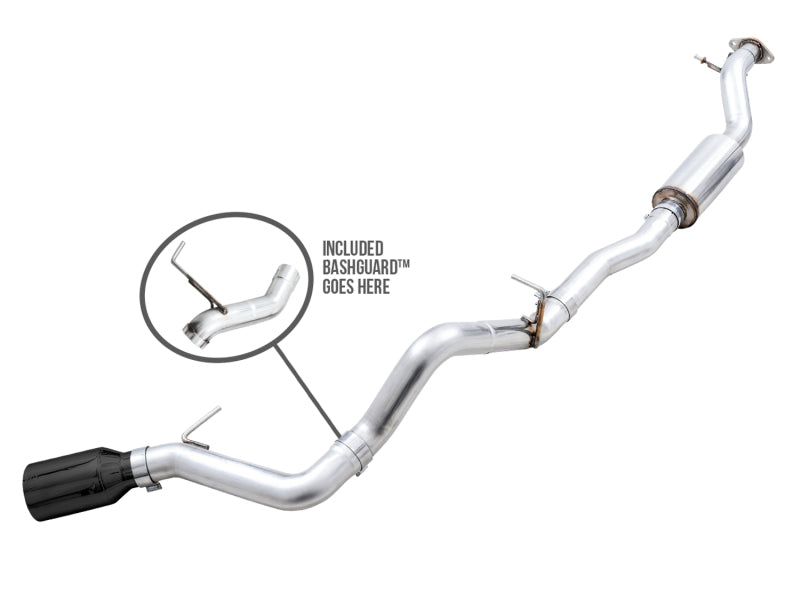 AWE Tuning 2021+ Ford Bronco 0FG Single Rear Exit Exhaust w/Diamond Black Tip & Bash Guard 3015-23789