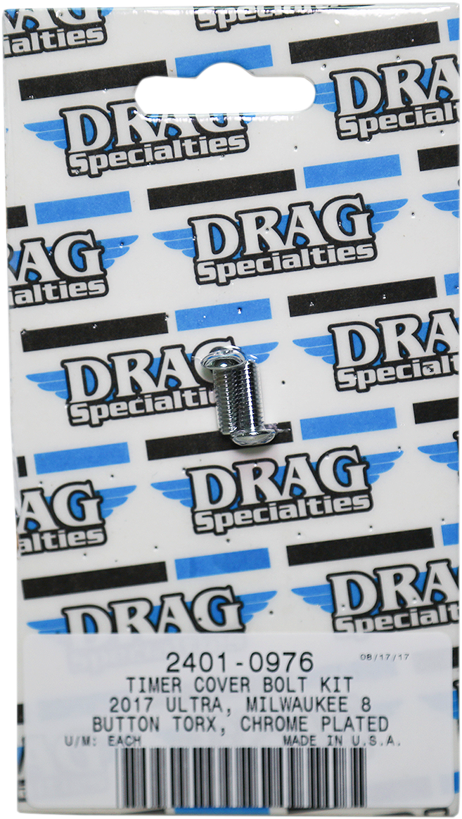 DRAG SPECIALTIES Timer Cover Torx® Bolt Kit - Chrome - M8 MK780