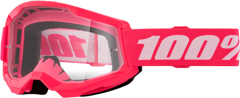100% Strata 2 Goggle Pink Clear Lens 50027-00017