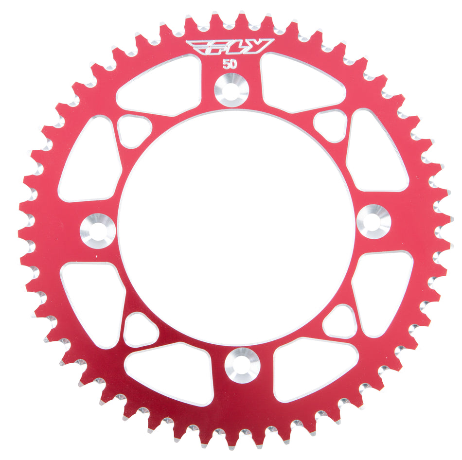 FLY RACING Rear Sprocket Aluminum 50t-420 Red Hon OLD 201-50 RED