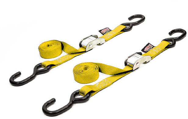 POWERTYE Tie-Down Cam S-Hook 1"X5.5' Yellow Pair 22268