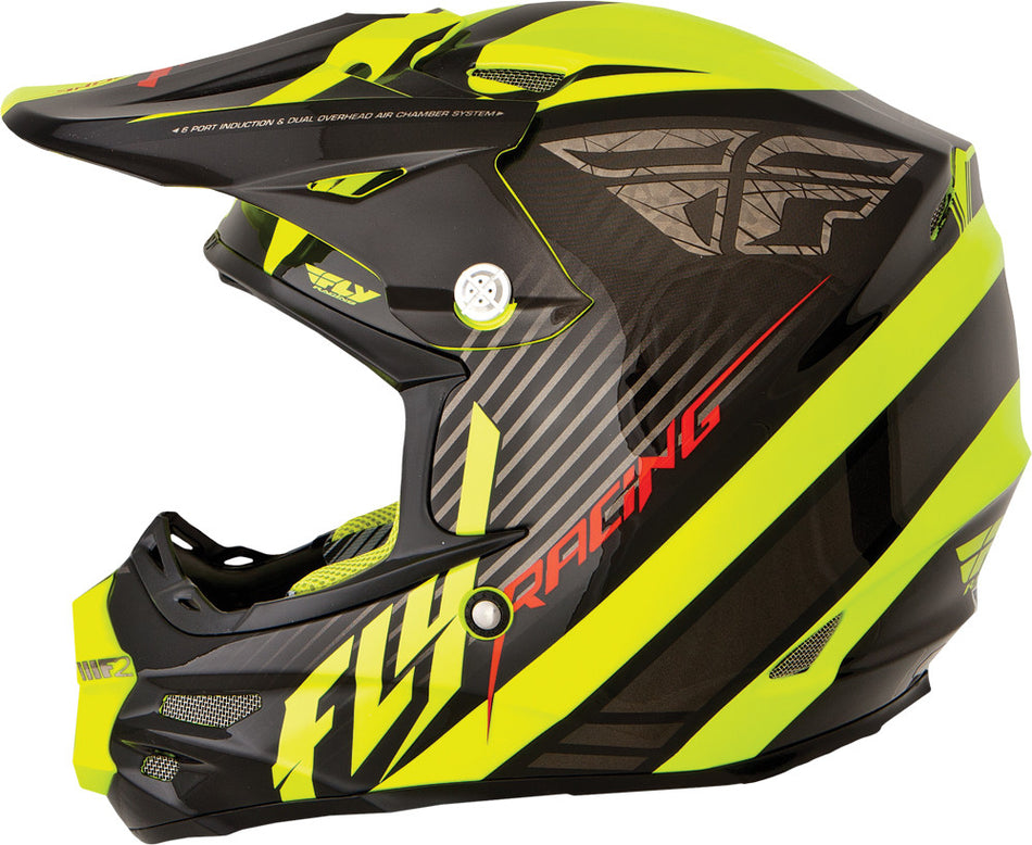 FLY RACING F2 Carbon Fastback Helmet Black/Hi-Vis 2x 73-41142X