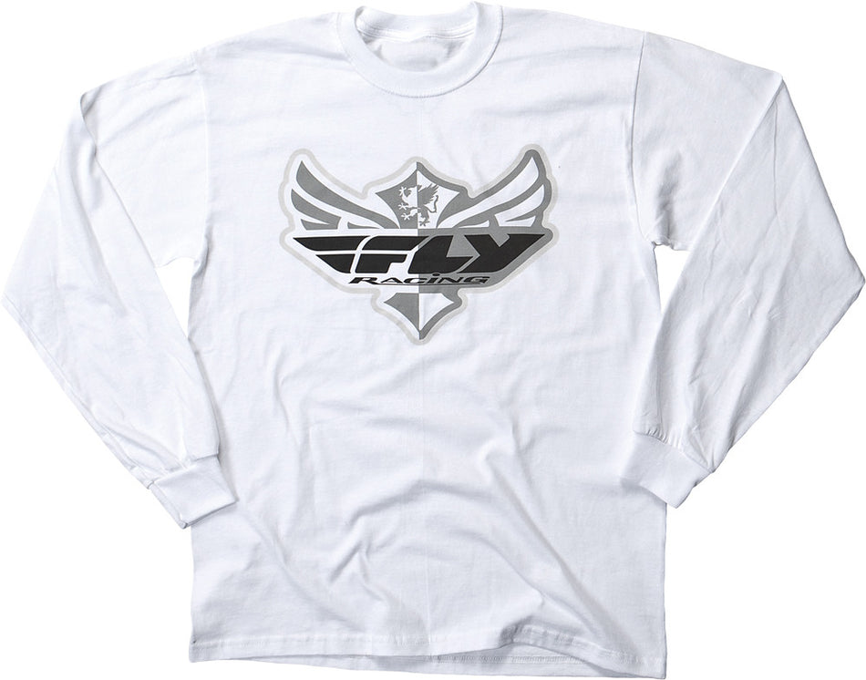 FLY RACING Logo Long Sleeve Tee White Ym 352-4014YM