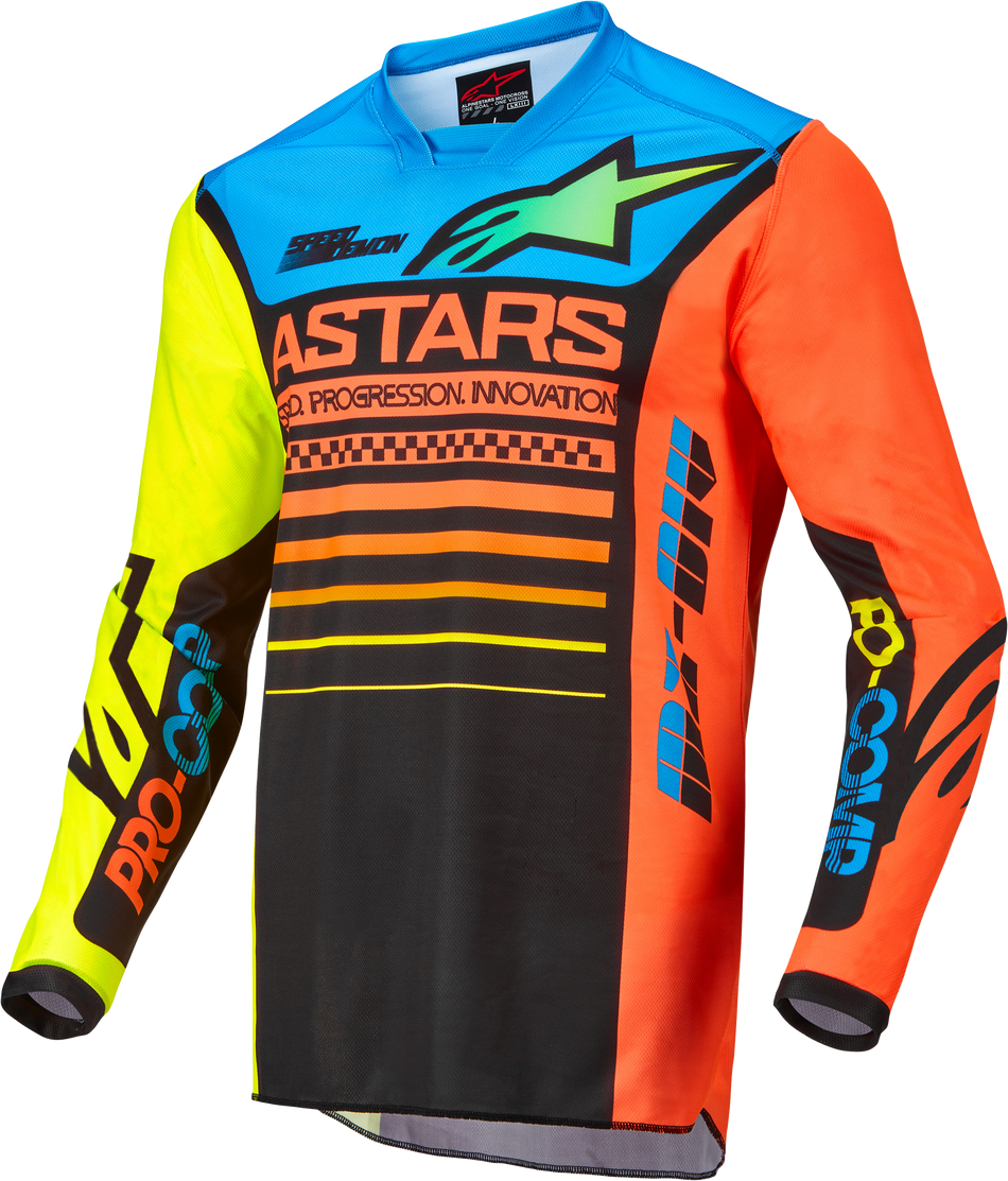 ALPINESTARS Youth Racer Compass Jersey Black/Yellow Fluo/Coral Yx 3772122-1534-XL
